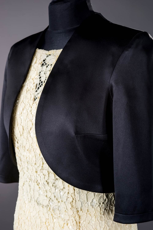 Bolero alb din saten Gilda 82160AL