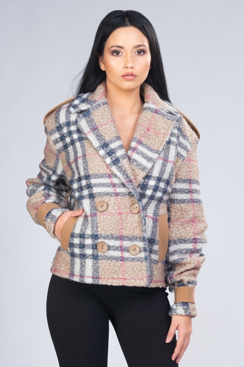 [36-42] Stoc epuizat - Jachete En Gross din stofa tip boucle - Myra 37968