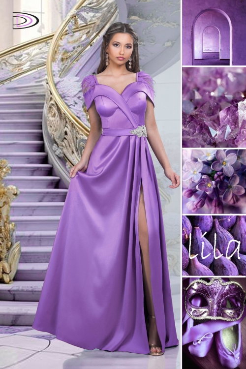 [40-46] Stoc epuizat - Rochii Engross Lungi din Tafta cu pene si accesoriu din cristal - Ivona 31954