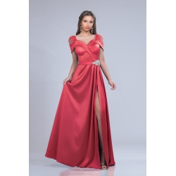 [48-54] Precomanda - Rochii Engross Lungi din Tafta cu pene si accesoriu din cristal - Ivona M31954