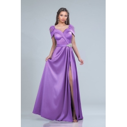 [48-54] Precomanda - Rochii Engross Lungi din Tafta cu pene si accesoriu din cristal - Ivona M31954