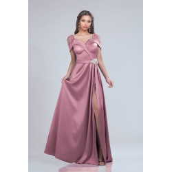 [48-54] Precomanda - Rochii Engross Lungi din Tafta cu pene si accesoriu din cristal - Ivona M31954