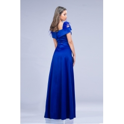 [40-46] Stoc precomanda - Rochii Engross Lungi din Tafta cu pene si accesoriu din cristal - Ivona 31954